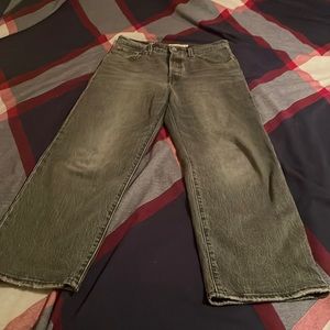 Levis Ribcage straight leg ankle black worn in jeans, vintage modern style